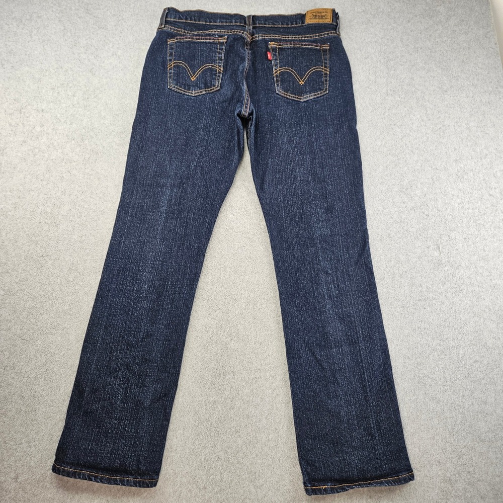 LEVIS 505 Straight Leg Jeans Women 12 M Blue Stretch Denim Classic Casual SEO - Picture 3 of 14